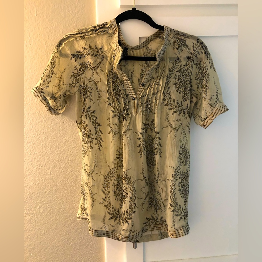 Mango sheer floral blouse, XS